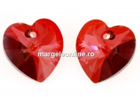 Swarovski, heart pendant, red magma, 40mm - x1