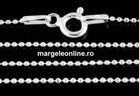 Chain, 925 silver, faceted balls, 42cm - x1