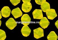 Swarovski, margele bicone xilion, yellow opal, 4mm - x20