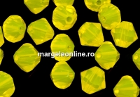 Swarovski, margele bicone xilion, yellow opal, 6mm - x10