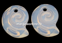 Swarovski, pandantiv Sea snail, white opal, 14mm - x1