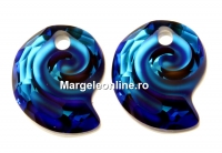 Swarovski, sea snail pendant, bermuda blue, 14mm - x1
