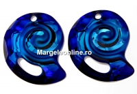 Swarovski, sea snail pendant, bermuda blue, 28mm - x1