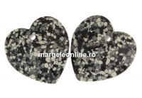 Swarovski, pandantiv inima, marbled black, 18mm - x1