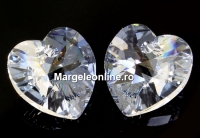 Swarovski, heart pendant, diamond touch light, 10mm - x2