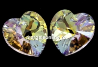 Swarovski, pandantiv inima, light amethyst aurore boreale, 18mm - x1