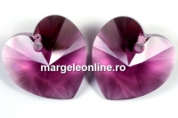 Swarovski, heart pendant, amethyst, 18mm - x1