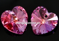 Swarovski, pandantiv inima, rose aurore boreale, 14mm - x2