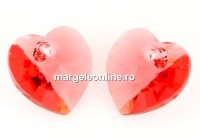 Swarovski, pandantiv inima, rose peach, 18mm - x1