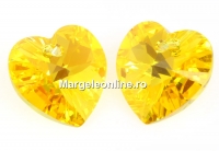 Swarovski, heart pendant, light topaz AB, 10mm - x2