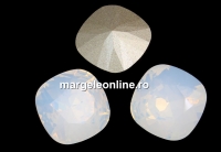 Swarovski, fancy square, white opal, 10mm - x1