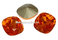 Swarovski, fancy square, tangerine, 10mm - x1