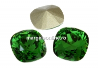 Swarovski, fancy square, dark moss green, 10mm - x1