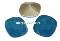 Swarovski, fancy square, caribbean blue opal, 10mm - x1