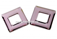 Swarovski, pandantiv square ring, antique pink, 14mm - x1