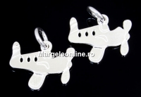 Pendant, plane, 925 silver, 14mm  - x1