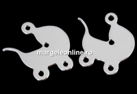 Pendant, baby carriage, 925 silver, 17mm  - x1