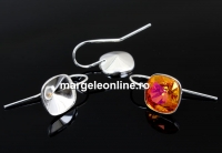 Earring findings, 925 silver, for Swarovski 4470, 10mm - x1pair