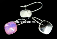 Earring findings, 925 silver, for Swarovski 4470, 10mm - x1pair