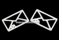 Link, email symbol, 925 silver, 14mm  - x1
