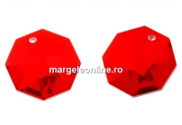 Swarovski, octagon pendant, light siam, 14mm - x1