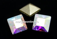 Swarovski, fancy chaton Square, aurore boreale, 2mm - x20