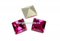 Swarovski, fancy chaton square, fuchsia, 3mm - x10