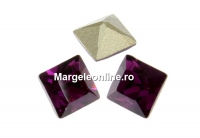Swarovski, fancy chaton square, amethyst, 3mm - x10