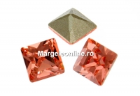 Swarovski, fancy chaton Square, rose peach, 3mm - x10