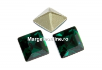 Swarovski, fancy chaton Square, emerald, 3mm - x10