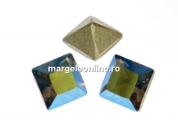 Swarovski, fancy chaton square, iridescent green, 3mm - x10