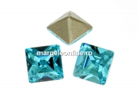 Swarovski, fancy chaton square, light turquoise, 3mm - x10