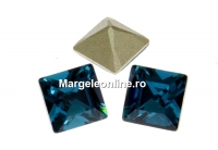 Swarovski, fancy chaton Square, indicolite, 3mm - x10