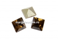 Swarovski, fancy chaton Square, smoky quartz, 3mm - x10