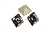 Swarovski, fancy chaton Square, silver night , 3mm - x10