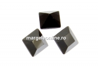 Swarovski, fancy chaton Square, jet henatite, 3mm - x10