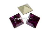 Swarovski, fancy chaton Square, amethyst, 6mm - x6