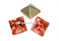Swarovski, fancy chaton square, rose peach, 6mm - x6