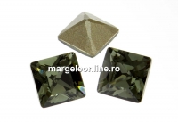 Swarovski, fancy chaton Square, black diamond, 6mm - x6