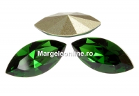 Swarovski navette, fancy chaton, dark moss green, 6mm - x6