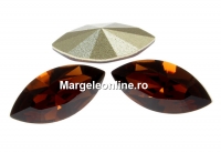 Swarovski navette, fancy chaton, smoked topaz, 6mm - x6