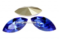 Swarovski navette, fancy chaton, sapphire, 10mm - x4