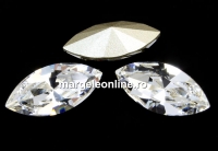 Swarovski navette, fancy chaton, crystal, 15mm - x2