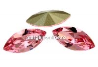 Swarovski navette, fancy chaton, light rose, 15mm - x2