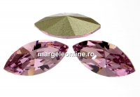 Swarovski navette, fancy chaton, light amethyst, 15mm - x2