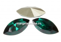 Swarovski navette, fancy chaton, emerald, 15mm - x2