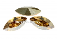 Swarovski navette, fancy chaton, golden shadow, 15mm - x2