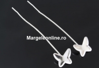 Earring findings, 925 silver, butterfly 8mm, 925 silver - x1pair