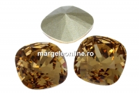 Swarovski, fancy square, light smoked topaz, 12mm - x1