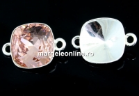Link, base, 925 silver, square, for Swarovski 4470 10mm - x1